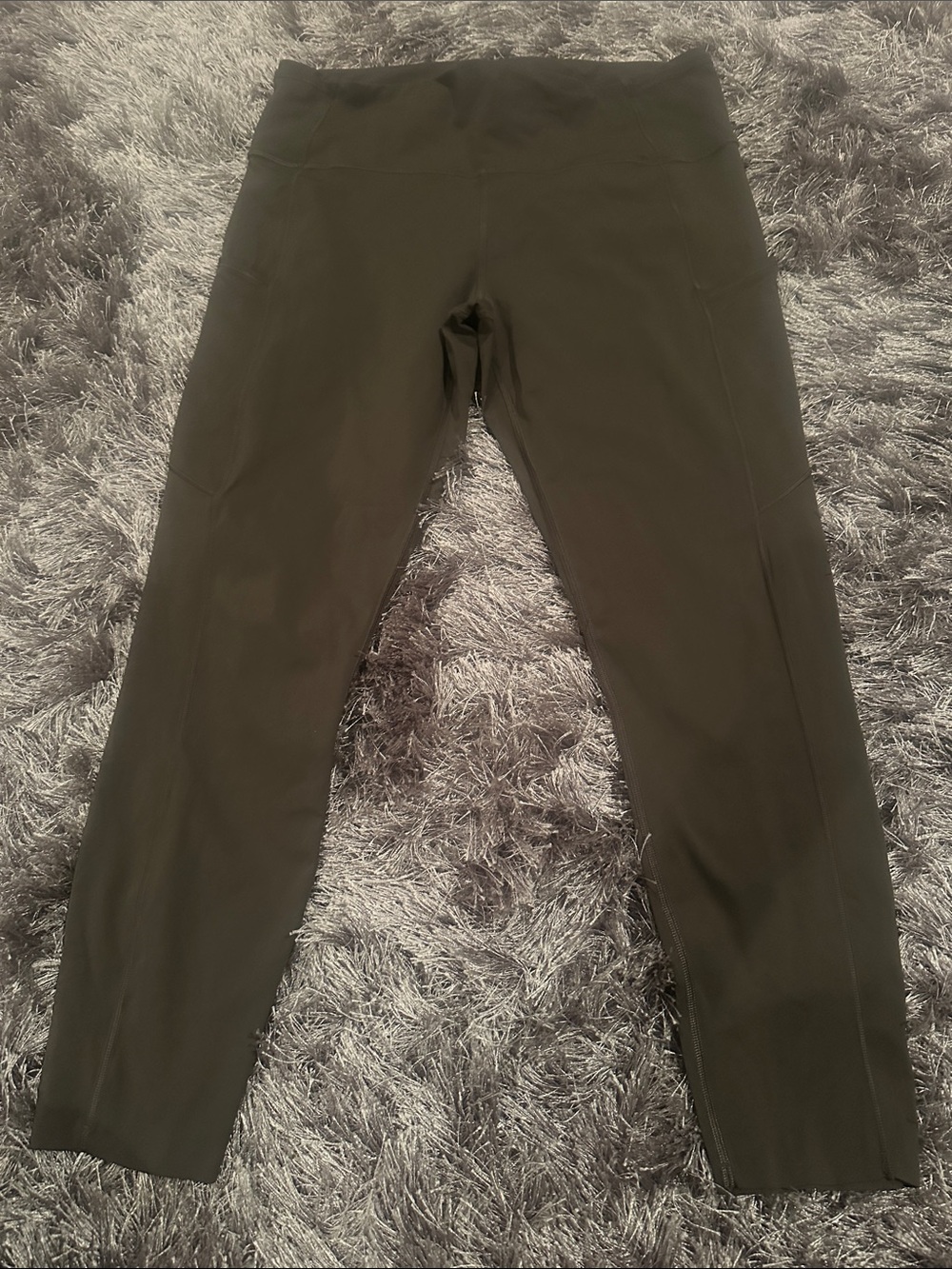 Lululemon Size 12 Olive Green High-Waist Leggings laser hem